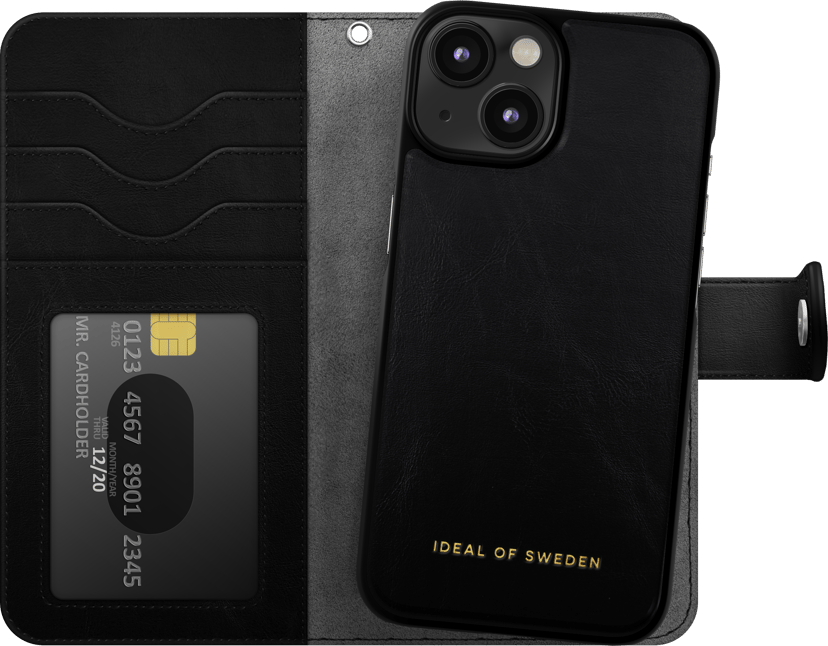 iDeal of Sweden Magnet Wallet+ Läppäkansi Matkapuhelimelle iPhone 13, iPhone 14 Musta