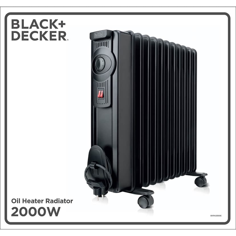 Black & Decker Oil Heater 2000W Black