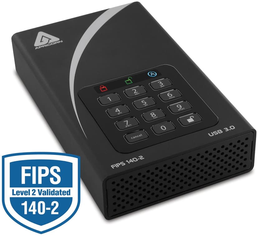 Apricorn AEGIS Padlock DT 4TB Desktop Drive 256-BIT FIPS Musta