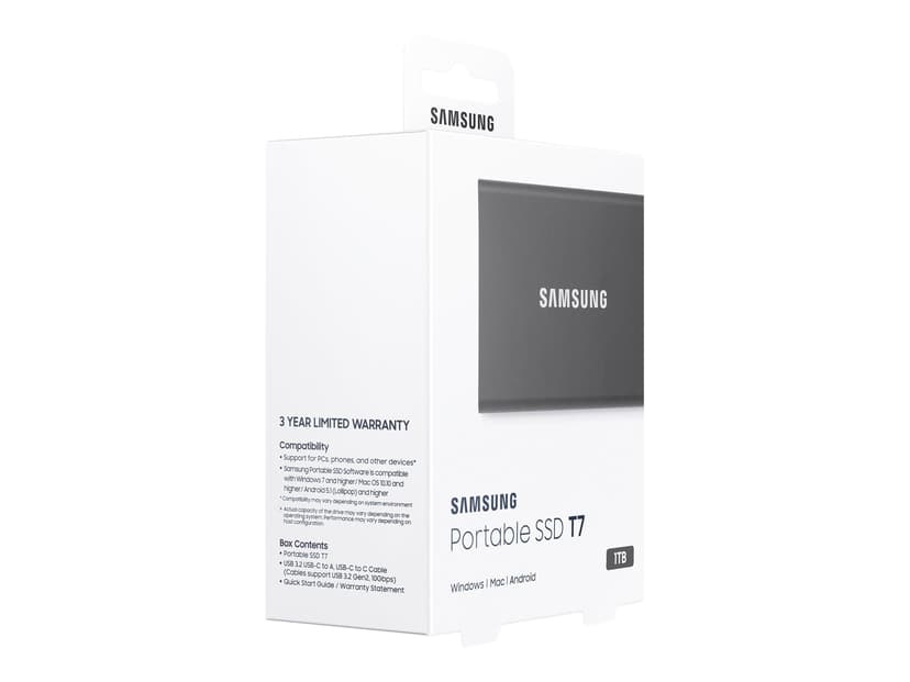 Samsung Portable SSD T7 1TB Grå