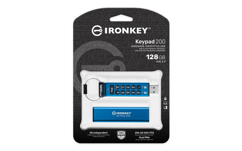 Kingston Ironkey Keypad 200 128GB USB 3.2 Gen 1