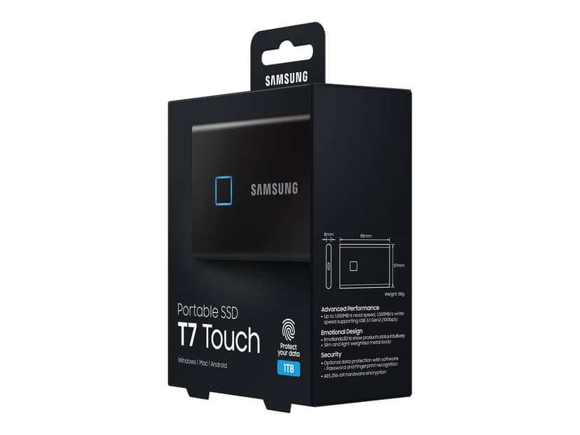 Samsung Portable SSD T7 Touch 1TB Svart