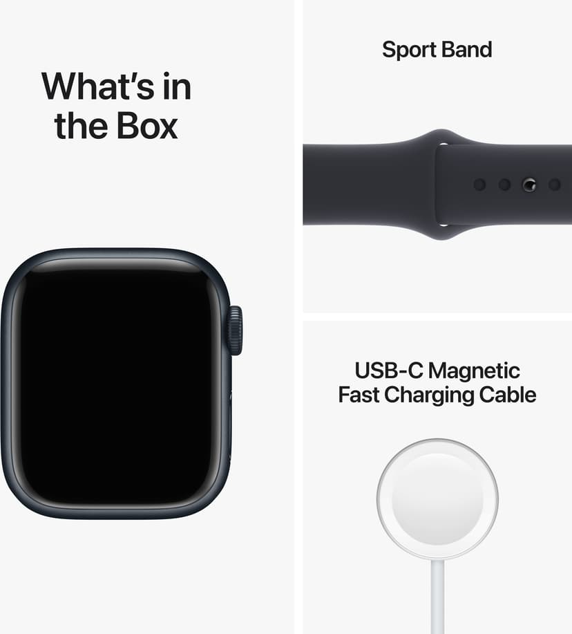 Apple Watch Series 8 GPS, 41mm Midnight Aluminium Case with Midnight ...