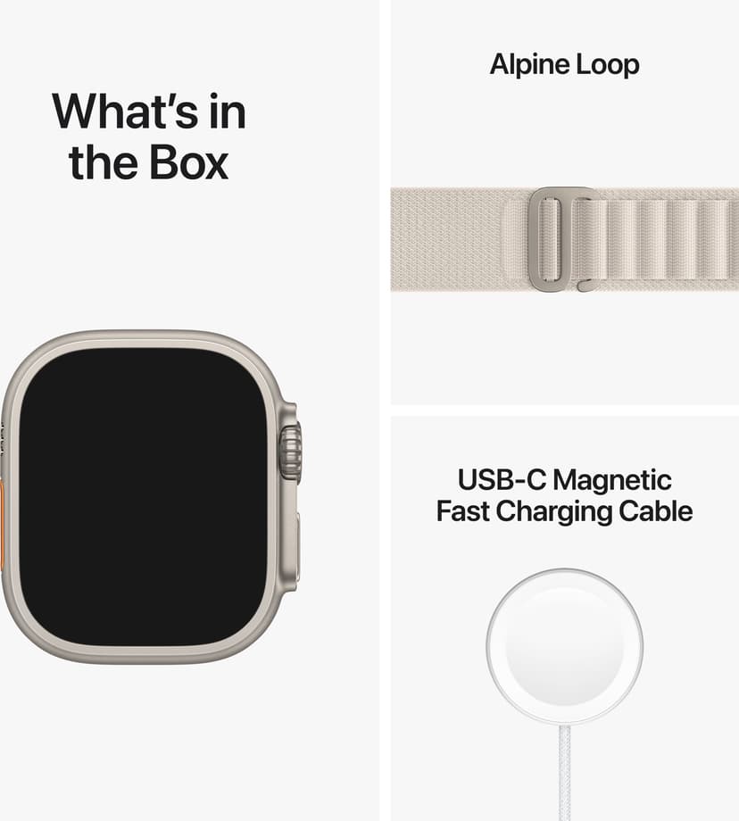Apple Watch Ultra GPS + Cellular, 49mm Titanium Case with Starlight Alpine Loop Large