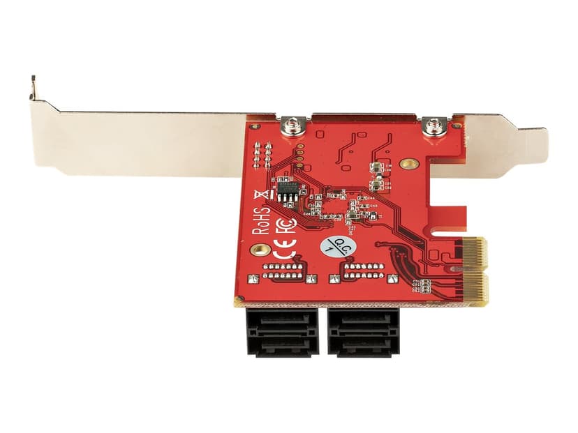 Startech .com SATA PCIe Card, 4 Port PCIe SATA Expansion card, 6Gbps SATA Card, Low/Full Profile, SATA Stacked Connectors, ASM1164 Non-Raid SATA Controller Card