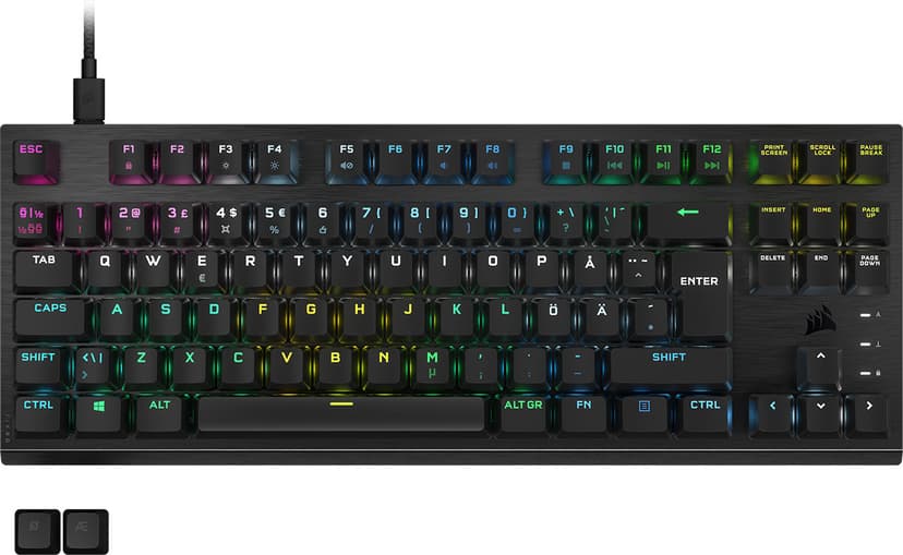 Corsair K60 PRO TKL RGB Langallinen, USB Pohjoismaat Musta Näppäimistö- ja hiiri -pakkaus