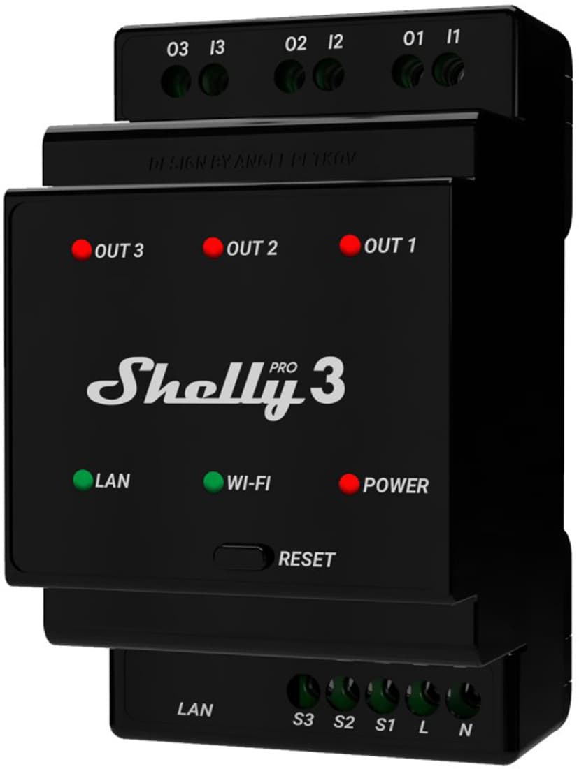 Shelly Pro 3 Three-phase DIN-relay
