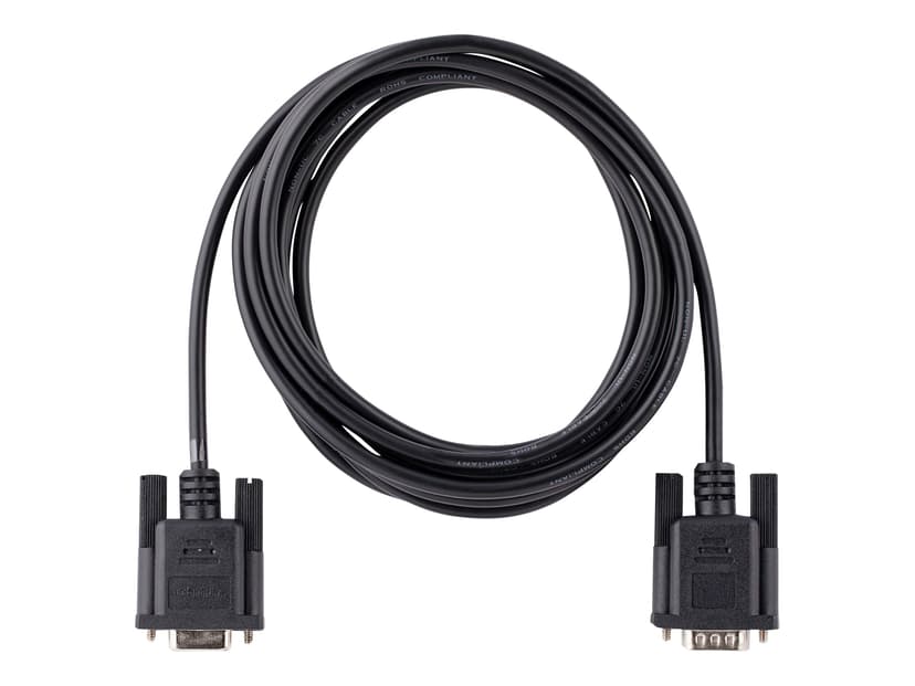 Startech .com 3m RS232 Serial Null Modem Cable, Crossover Serial Cable w/Al-Mylar Shielding, DB9 Serial COM Port Cable Female to Male, Compatible w/DTE Devices 3m 9-nastainen D-Sub (DB-9) Naaras 9-nastainen D-Sub (DB-9) Uros