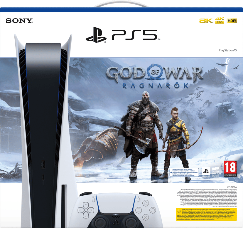 Sony Playstation 5 Standard + God Of War Ragnarok 825GB