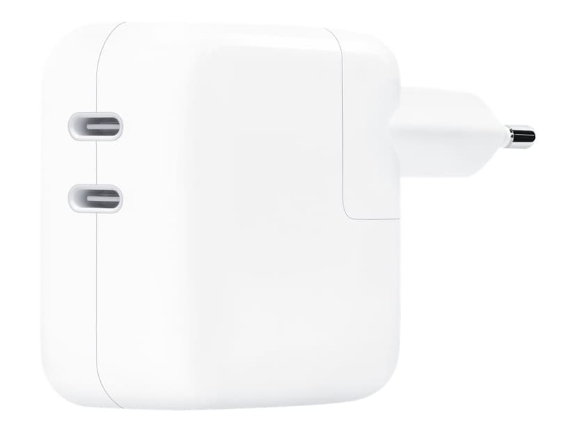 Apple 35 W:n USB-C-virtasovitin kahdella portilla Valkoinen