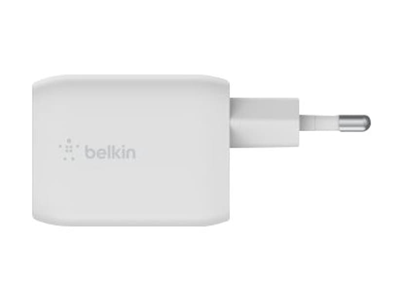 Belkin 65w PD PPS Dual USB-C Gan Charger Valkoinen