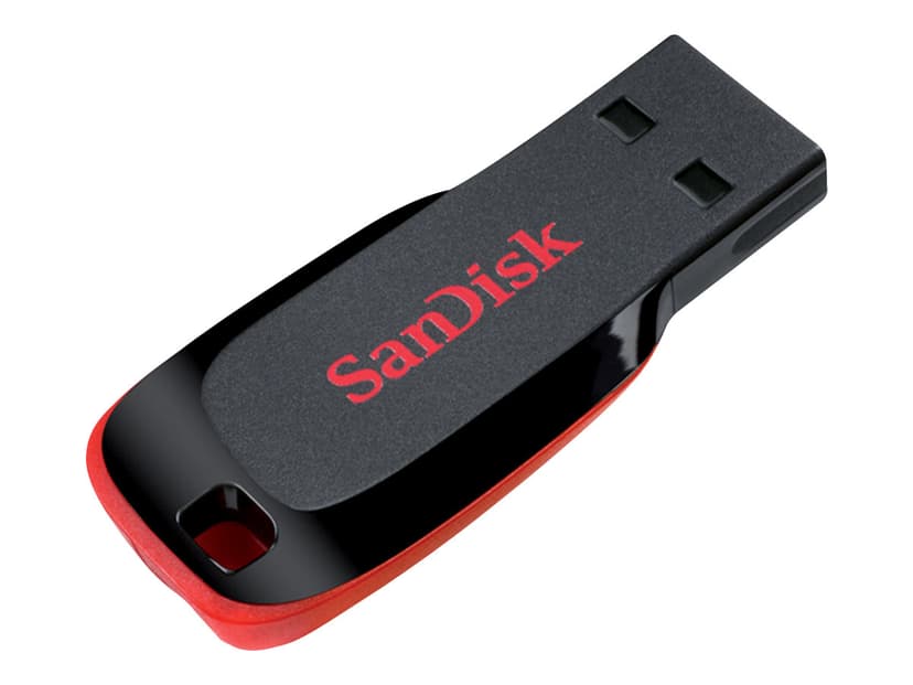 SanDisk Cruzer Blade 64GB USB A-tyyppi Musta, Punainen