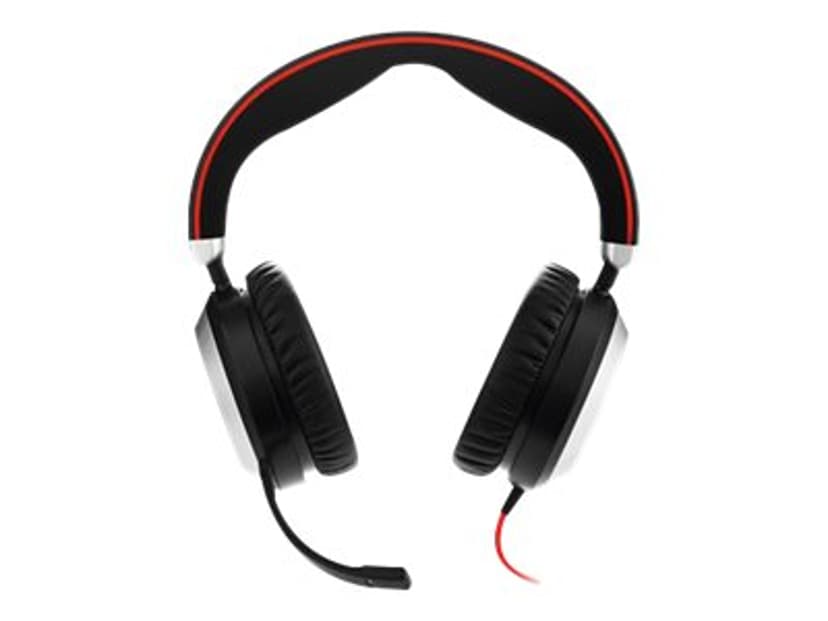 Jabra Evolve 80 MS Headset 3,5 mm kontakt Skype for Buisness Stereo Svart