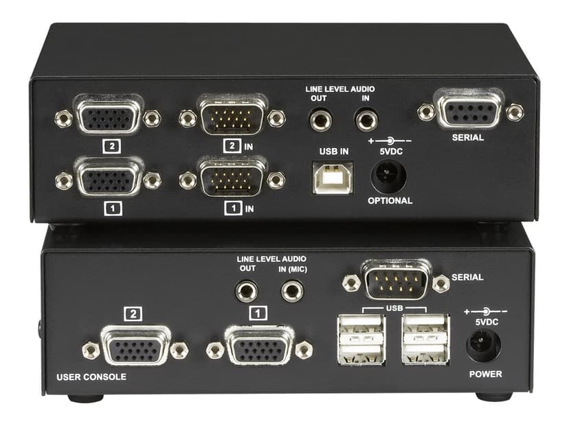 Black Box ServSwitch Brand CATX USB KVM Extender, Dual-Head VGA