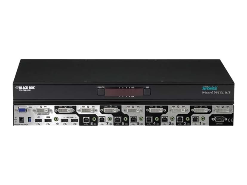 Black Box KVM Switch - DVI-D D-Linkl Audio USB 2.0 8-Port