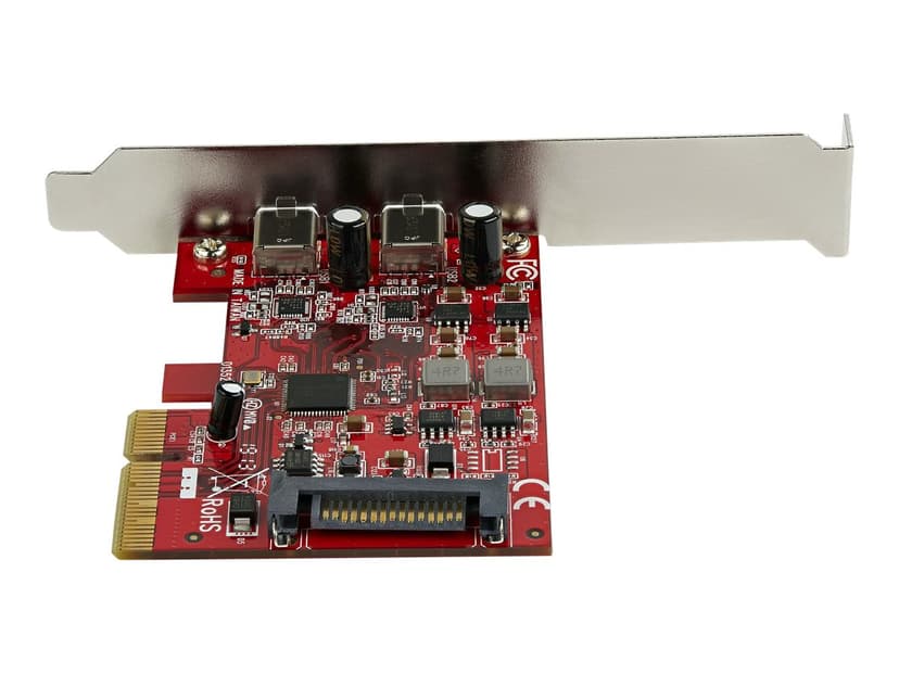 Startech .com PCIe USB 3.1 Card, 2x USB C 3.1 Gen 2 10Gbps, PCIe Gen 3 x4, ASM3142 Chipset, USB Type-C PCI Express Card, 2-Port USB 3.2 Gen 2x1 Expansion Add-On Card, Windows, macOS, Linux