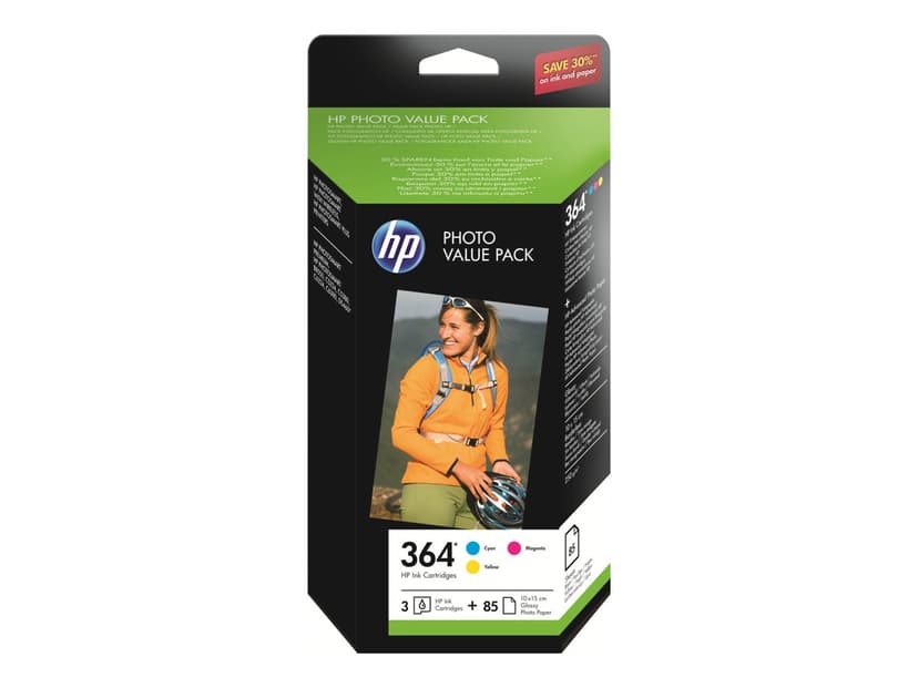 HP Blæk Value Pack (C/M/Y) No.364 + 50 Sheet 10X15cm Foto Paper