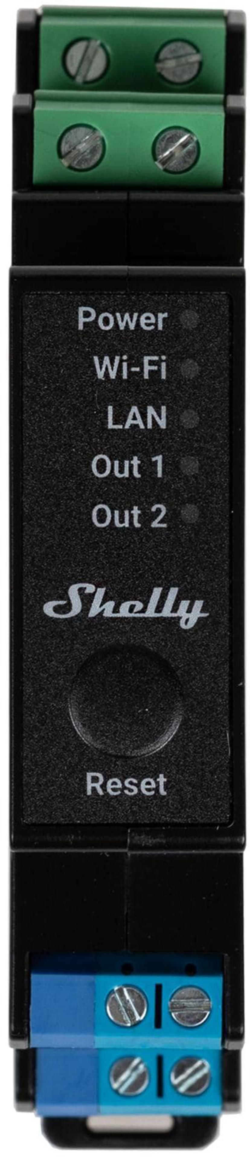 Shelly Pro 2PM Wlan Smart Relay 25A Black