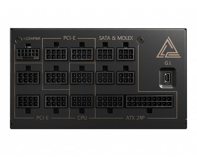 MSI MSI PSU MEG Ai1000P PCIE5 virtalähdeyksikkö 1000 W 24-pin ATX ATX Musta 1000W 80 PLUS Gold