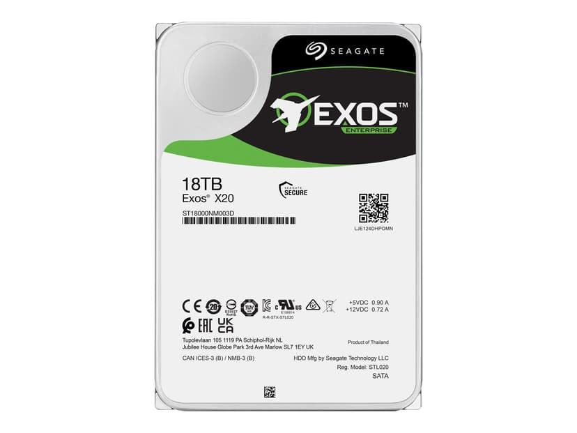 Seagate Exos X20 18000GB 3.5" 7200r/min Serial ATA III HDD
