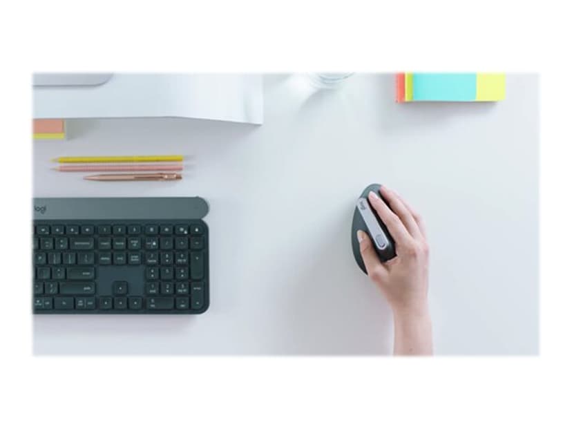 Logitech MX Vertical Kabelansluten, Trådlös 4000dpi Vertikal mus Svart