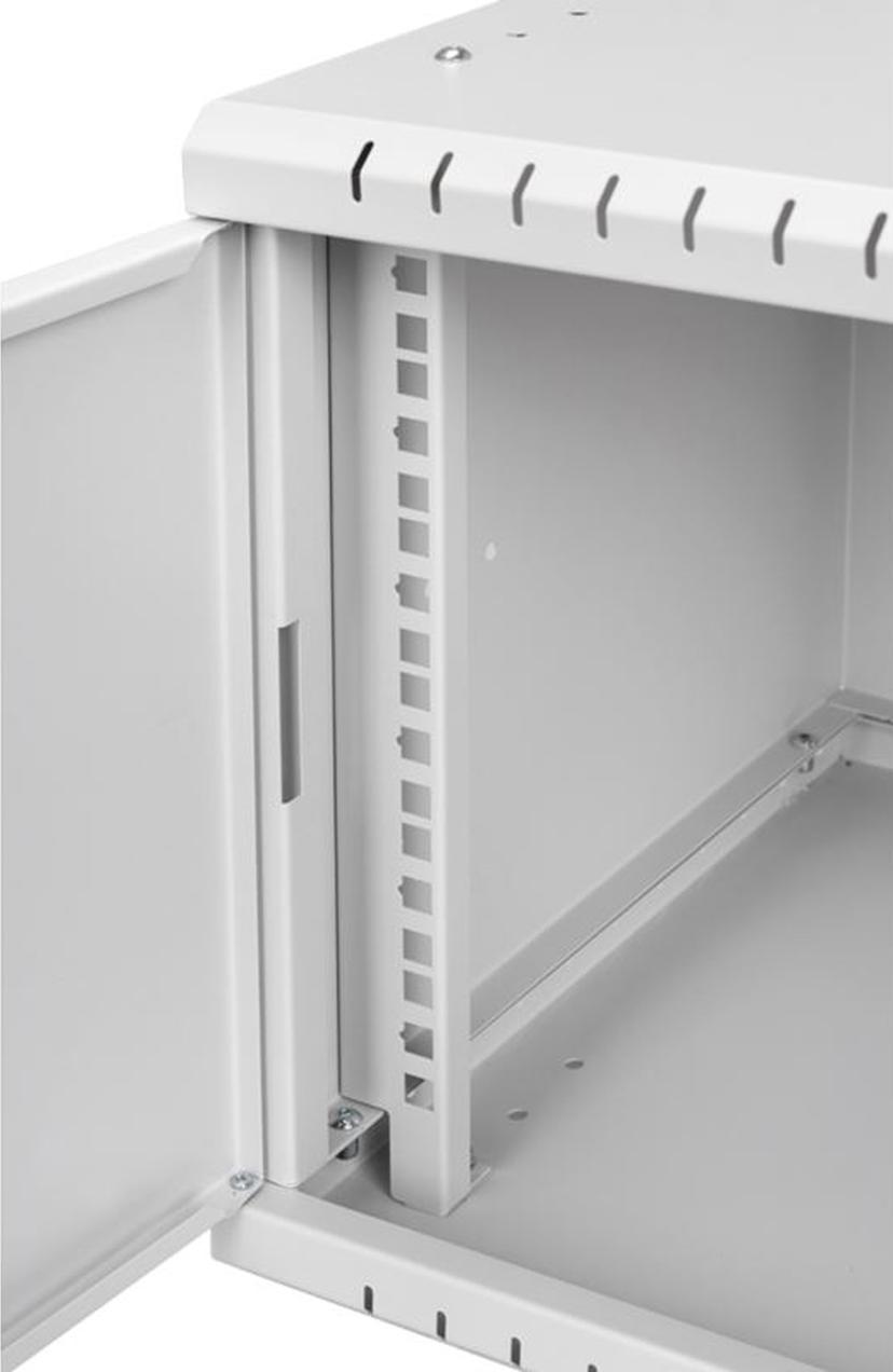 Direktronik Wall Rack 19" 6U 45cm Glass Door Grey