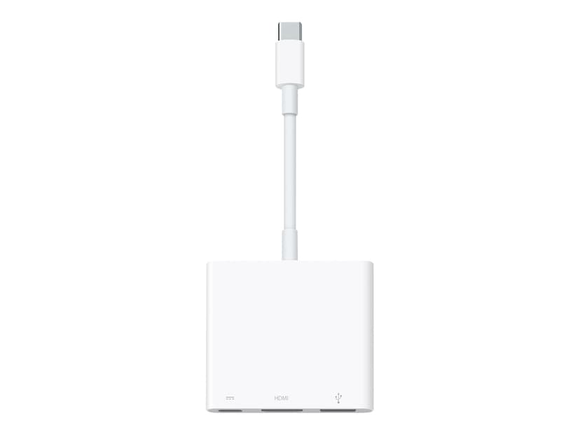 Apple USB-C Digital A/V Multiport-Adapteri 24 pin USB-C Uros 24 pin USB-C (power only), 4 nastan USB- A, HDMI Tyyppi A Naaras