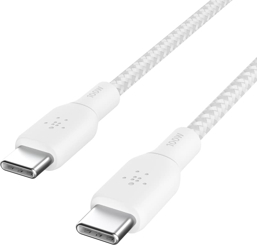 Belkin USB-C to USB-C Cable Braided 3m Valkoinen