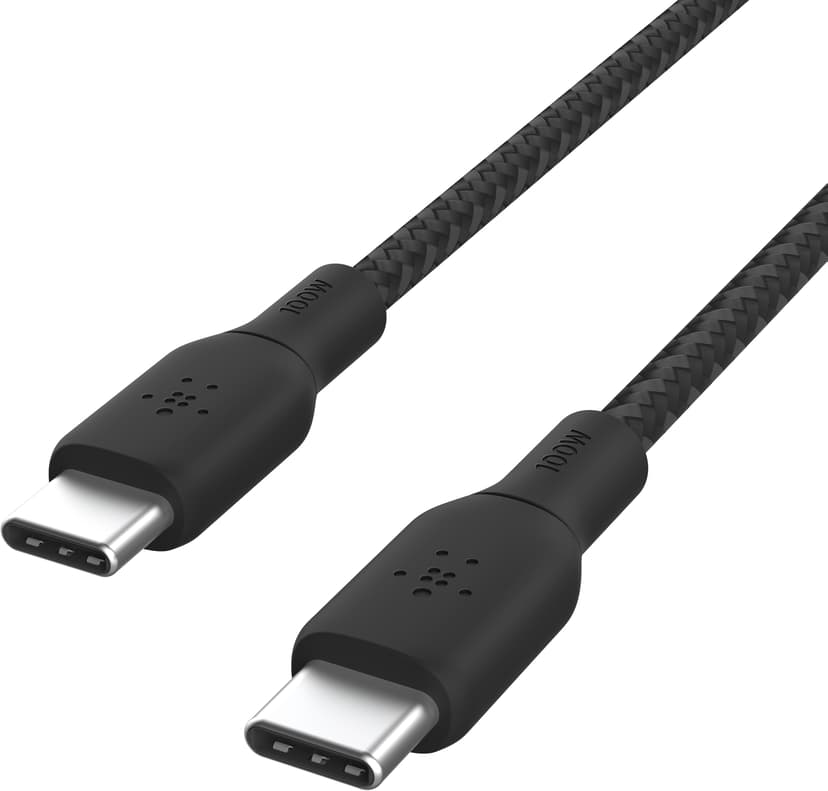Belkin USB-C till USB-C kabel Flätad 3m Svart (CAB014bt3MBK