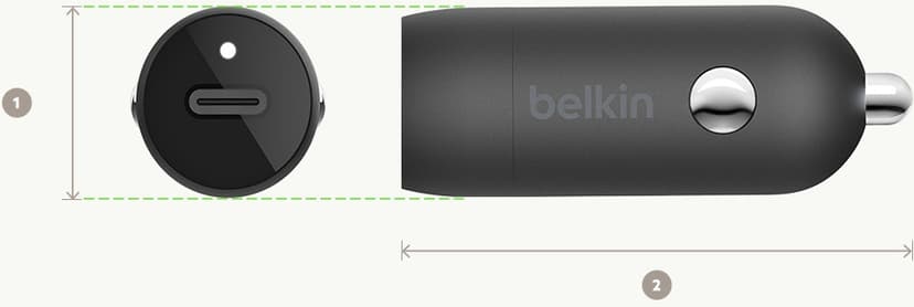 Belkin 20W Power Delivery Car Charger Svart