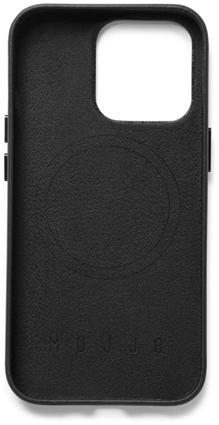 Mujjo Full Leather Case Magsafe iPhone 14 Pro Musta