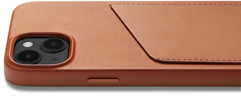 Mujjo Full Leather Wallet Case iPhone 14, iPhone 15 Kellanruskea