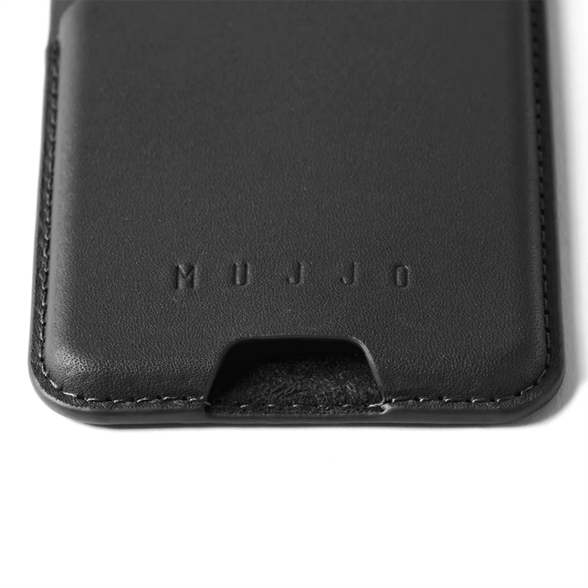 Mujjo Leather Magsafe Leather Card Wallet Musta