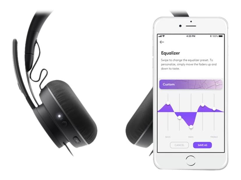 Logitech Zone Wireless Teams Headset Stereo Svart