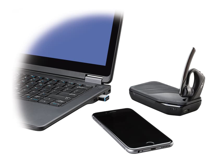 Poly Voyager 5200 UC Kuuloke + mikrofoni Microsoft Teamsille Mono Musta