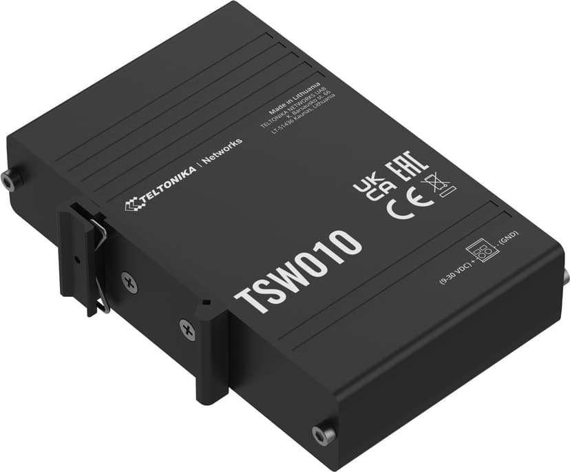 Teltonika TSW010 5-portars industriell switch för DIN-skenor