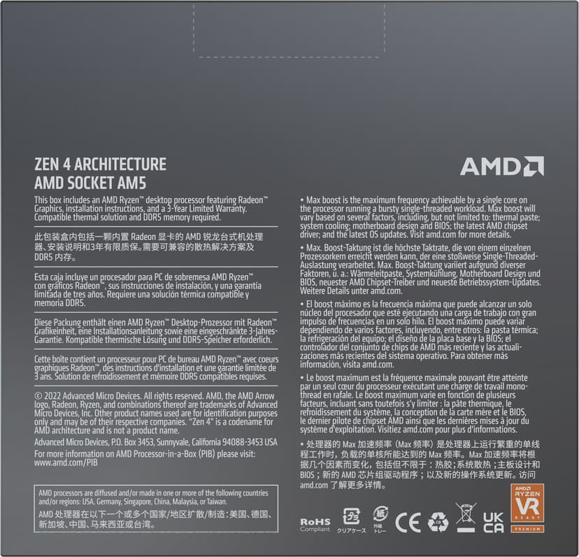 AMD Ryzen 9 7900X 4.7GHz Socket AM5
