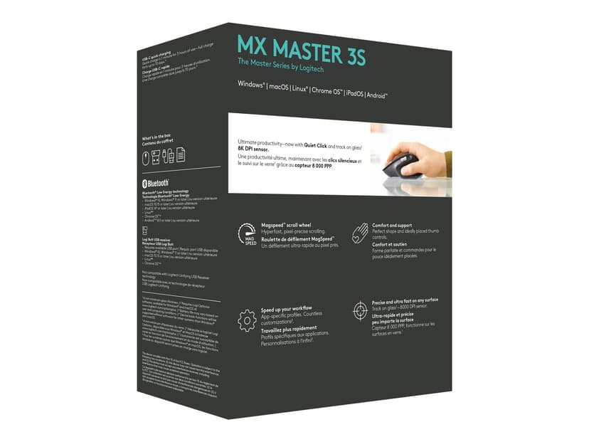 Logitech MX Master 3S Logi Bolt Trådlös 8000dpi Mus Svart