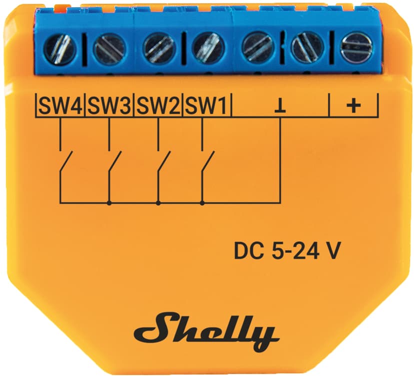 Shelly Plus i4 DC WiFi-control for scenes and activation