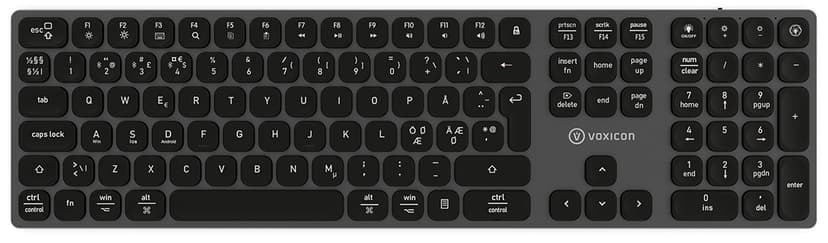 Voxicon PRIME KEYBOARD PX1 BT Langaton, Bluetooth Pohjoismaat Näppäimistö