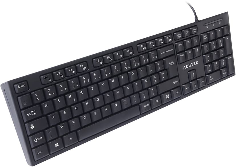 Acutek Acutek Wired Slim Keyboard Iso-azerty Fr Kabelansluten Fransk Tangentbord