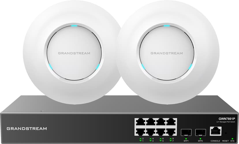 Grandstream Bundle PoE-switch & 2 WiFi 6 Access Points