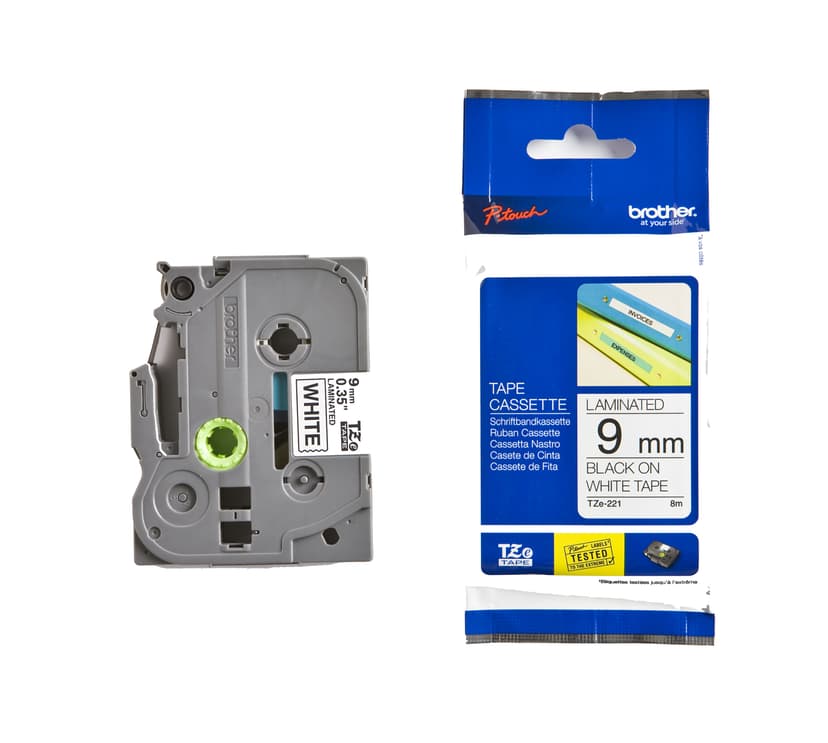 Brother Tape TZe-221 9 mm Svarthvitt