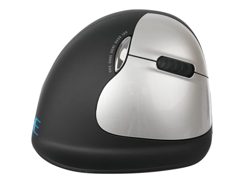 R-Go Tools HE Vertical Wireless Large Right Trådløs Mus Sølv, Svart