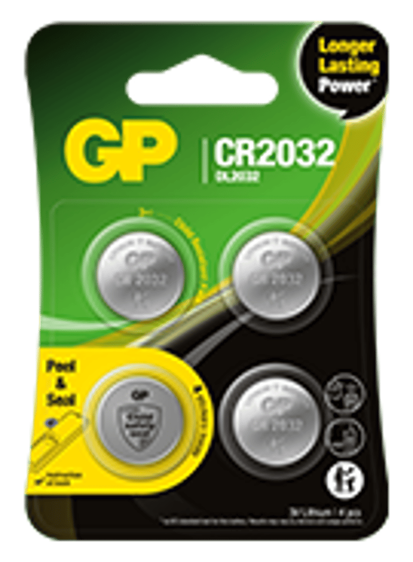 GP Batteri Knappcell Lithium CR2032 3V 4-Pack