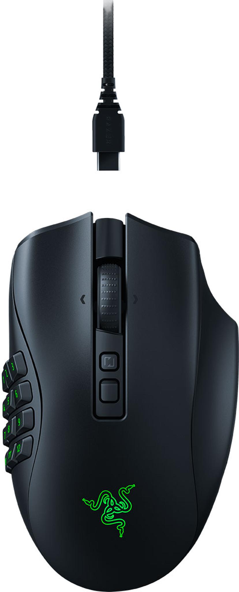 Razer NAGA V2 PRO Kabelansluten, Trådlös 30000dpi Mus Svart
