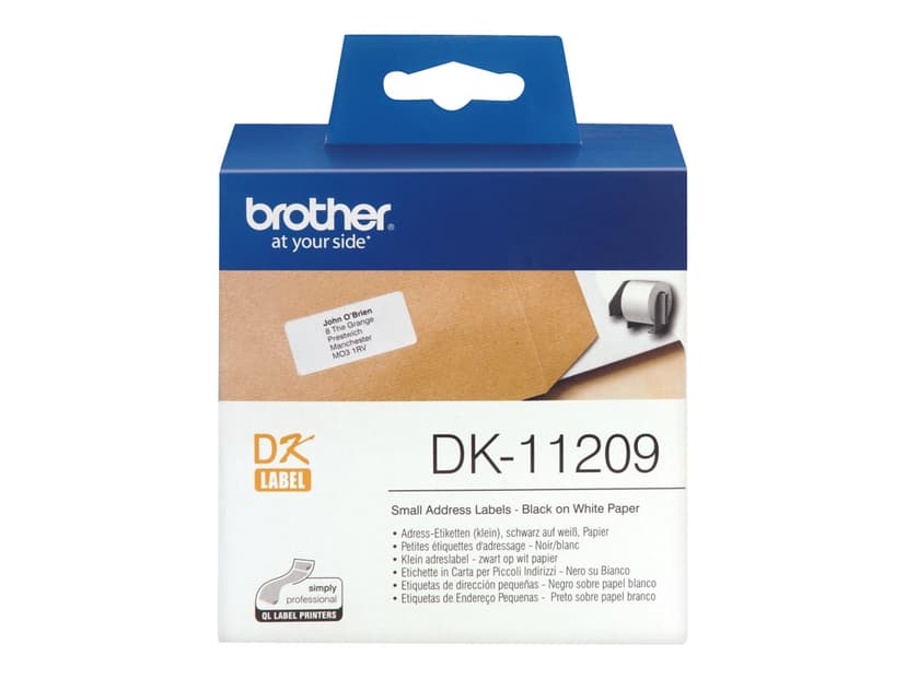 Brother Etikett Papper 29x62mm Svart/Vit