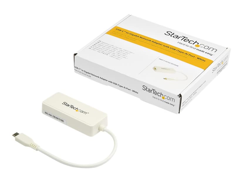 Startech Usb-c Gigabit Adapter With Extra Usb3.0 Port White