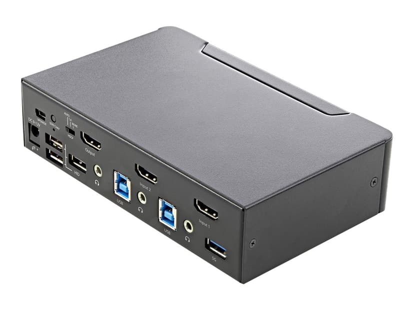 Startech .com 2 Port HDMI KVM Switch, Single Monitor 4K 60Hz Ultra HD HDR, Desktop HDMI 2.0 KVM Switch with 2 Port USB 3.0 Hub (5Gbps) & 4x USB 2.0 HID Ports, Audio, Hotkey Switching, TAA