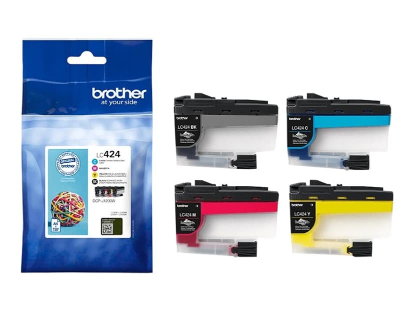 Brother Ink Multipack (BK/C/M/Y) LC424VAL 750 Pages - DCP-J1200W